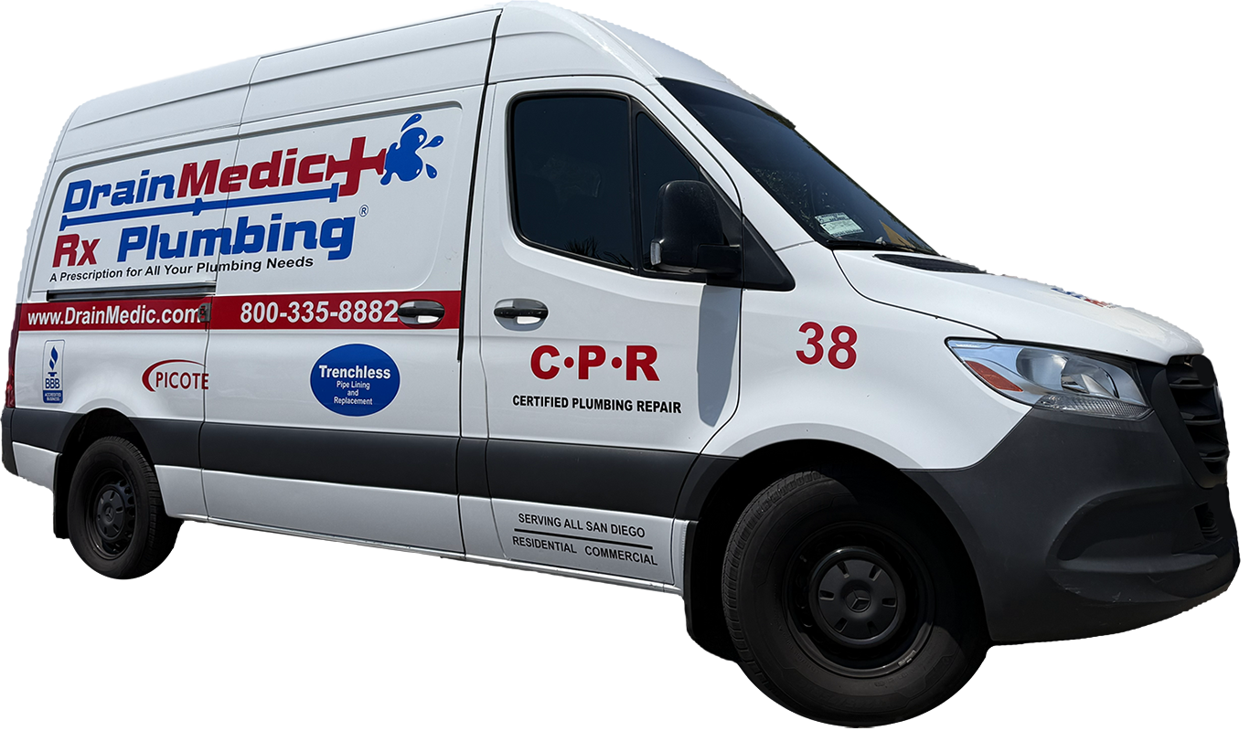 Photo of the Drain Medic / Rx Plumbing truck.